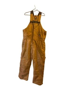 Carhartt Style Tan Duck Work Jacket with Quilted Brown Lining